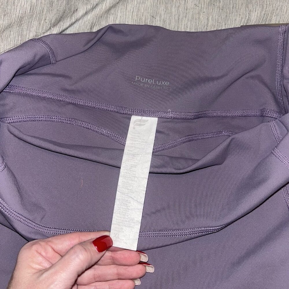 Fabletics Purple Powerluxe Hi-Waisted Athletic Sporty Workout Leggings Size XL - Picture 8 of 8